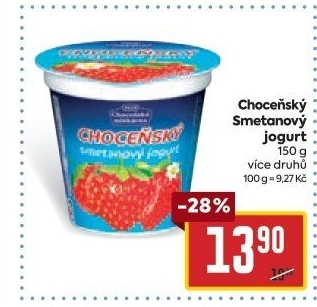 Jogurt smetanový ochucený Choceňský