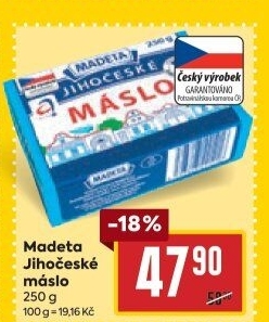 Máslo Jihočeské Madeta