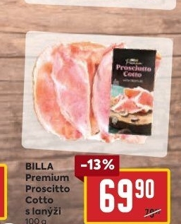 Šunka Prosciutto Cotto s lanýži Billa Premium