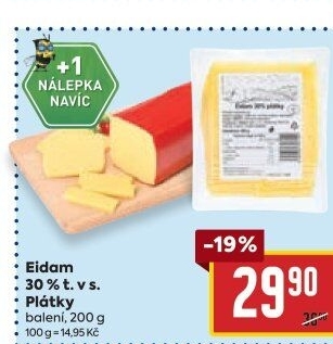 Sýr Eidam 30% - BILLA akcniletaky.com