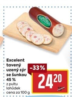 Sýr tavený uzený se šunkou Excelent Moravia