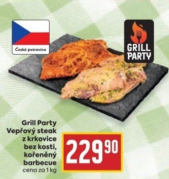 Vepřový steak z krkovice bez kosti marinovaný Grill Party