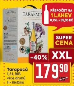 Vína Viňa Tarapaca - bag in box