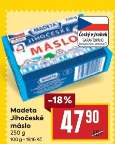 Máslo Jihočeské Madeta