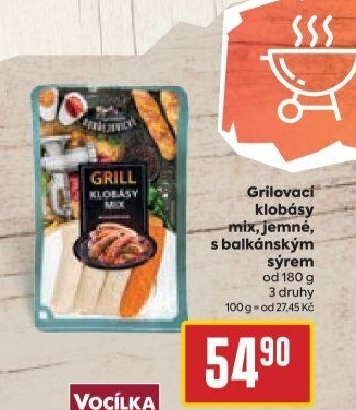 Gril klobásy mix Dobřejovické