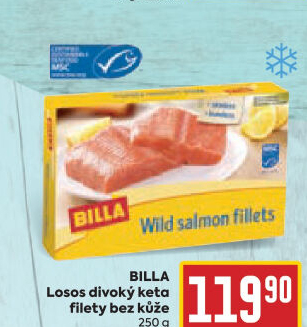 Losos divoký Keta filety mražený Billa