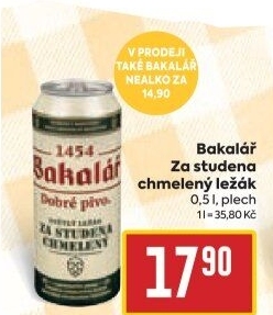 Nealkoholické pivo za studena chmelený Bakalář