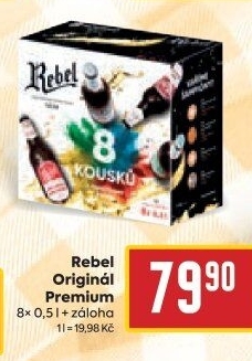 Pivo světlý ležák Original Premium Rebel Pivovar Havlíčkův Brod