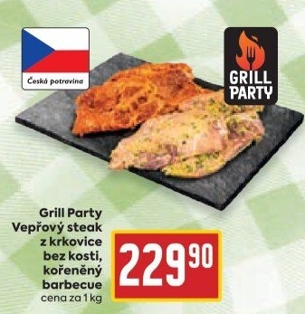 Vepřový steak z krkovice bez kosti marinovaný Grill Party