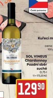 Víno Chardonnay Sol Vineus - pozdní sběr