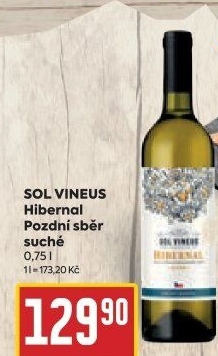Víno Hibernal Sol Vineus - pozdní sběr