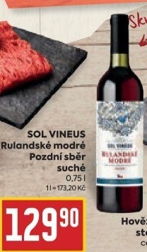 Víno Rulandské modré Sol Vineus - pozdní sběr