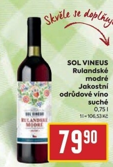 Víno Rulandské modré Sol Vineus
