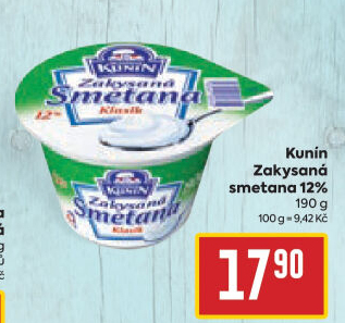 Zakysaná smetana Mlékárna Kunín 12%