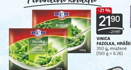 Fazolky zelené řezané mražené Vinica