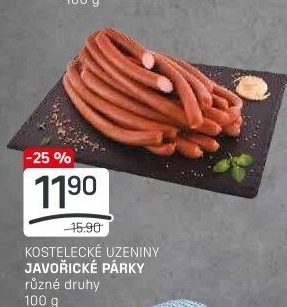 Párky javořické Kostelecké uzeniny