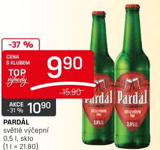 Pivo světlé výčepní 10° Pardál