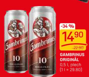 Pivo světlé výčepní Originál 10° Gambrinus