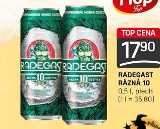 Pivo světlé výčepní Rázná 10° Radegast