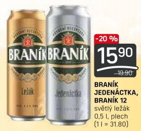 Pivo světlý ležák 11° Jedenáctka Braník