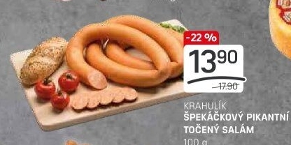 Salám špekáčkový pikantní točený Krahulík