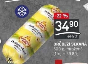 Sekaná drůbeží mražená Vodňanské kuře