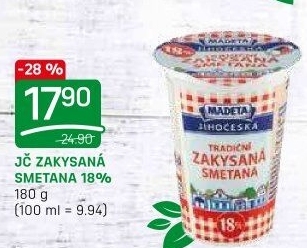 Smetana zakysaná Jihočeská Madeta 18%