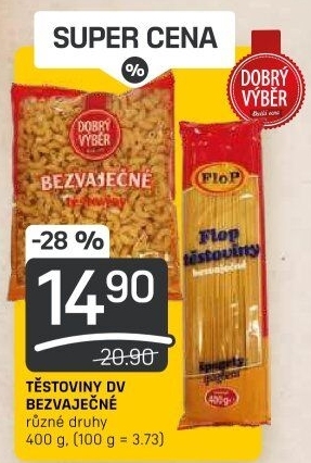 Těstoviny bezvaječné Dobrý Výběr