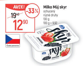 Dezert zakysaný ochucený Můj Skyr 0% Milko