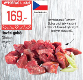 Hovězí maso na guláš Globus
