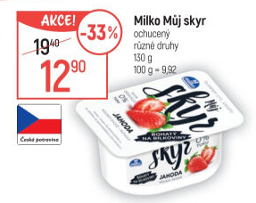 Dezert zakysaný ochucený Můj Skyr 0% Milko