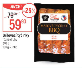 Grilovací tyčinky barbecue Příbramská uzenina