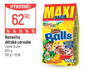 Cereálie Čokoládové kuličky Balls Bonavita