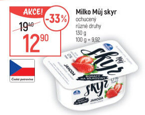 Dezert zakysaný ochucený Můj Skyr 0% Milko