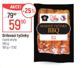 Grilovací tyčinky barbecue Příbramská uzenina