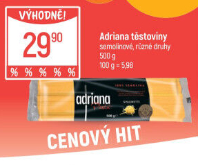 Těstoviny semolinové Adriana