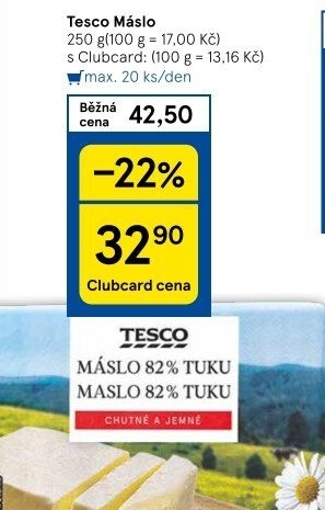 Máslo Tesco