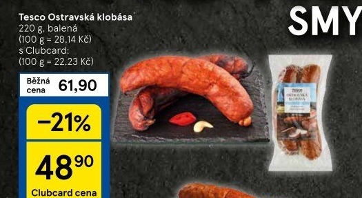 Ostravská klobása Tesco