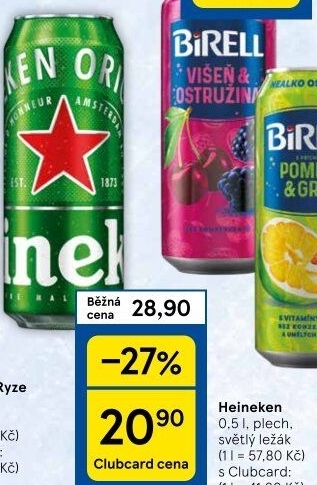 Pivo světlý ležák Heineken