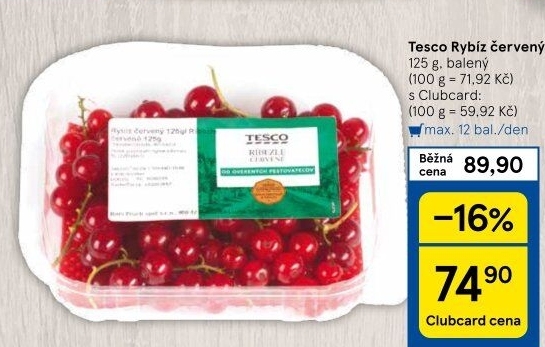 Rybíz červený Tesco