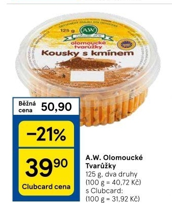 Sýr tvarůžky olomoucké A.W.