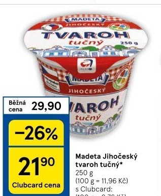 Tvaroh tučný Jihočeský Madeta