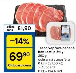 Vepřová pečeně bez kosti Tesco