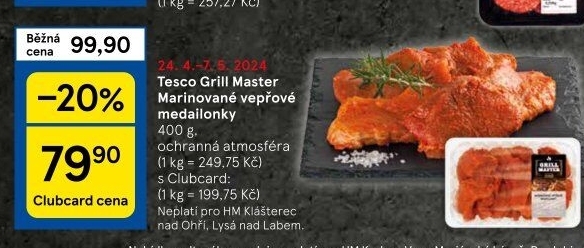 Vepřové medailonky marinované Grill Master Tesco