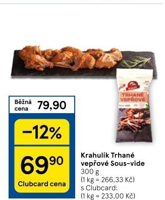 Vepřové trhané maso sous vide Krahulík