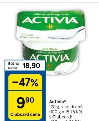 Bílý jogurt Activia Danone