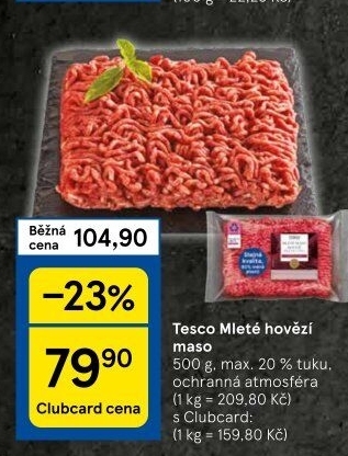 Hovězí mleté maso Tesco