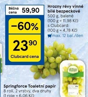 Hrozny bílé bezsemenné The Grower'