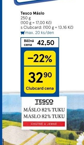 Máslo Tesco