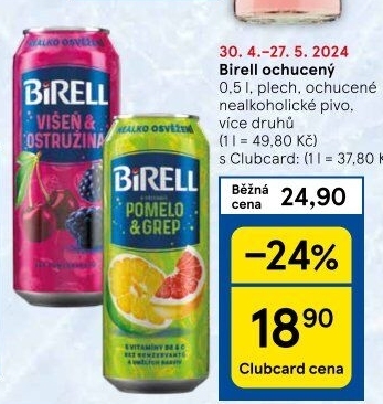 Nealkoholické pivo ochucené Birell